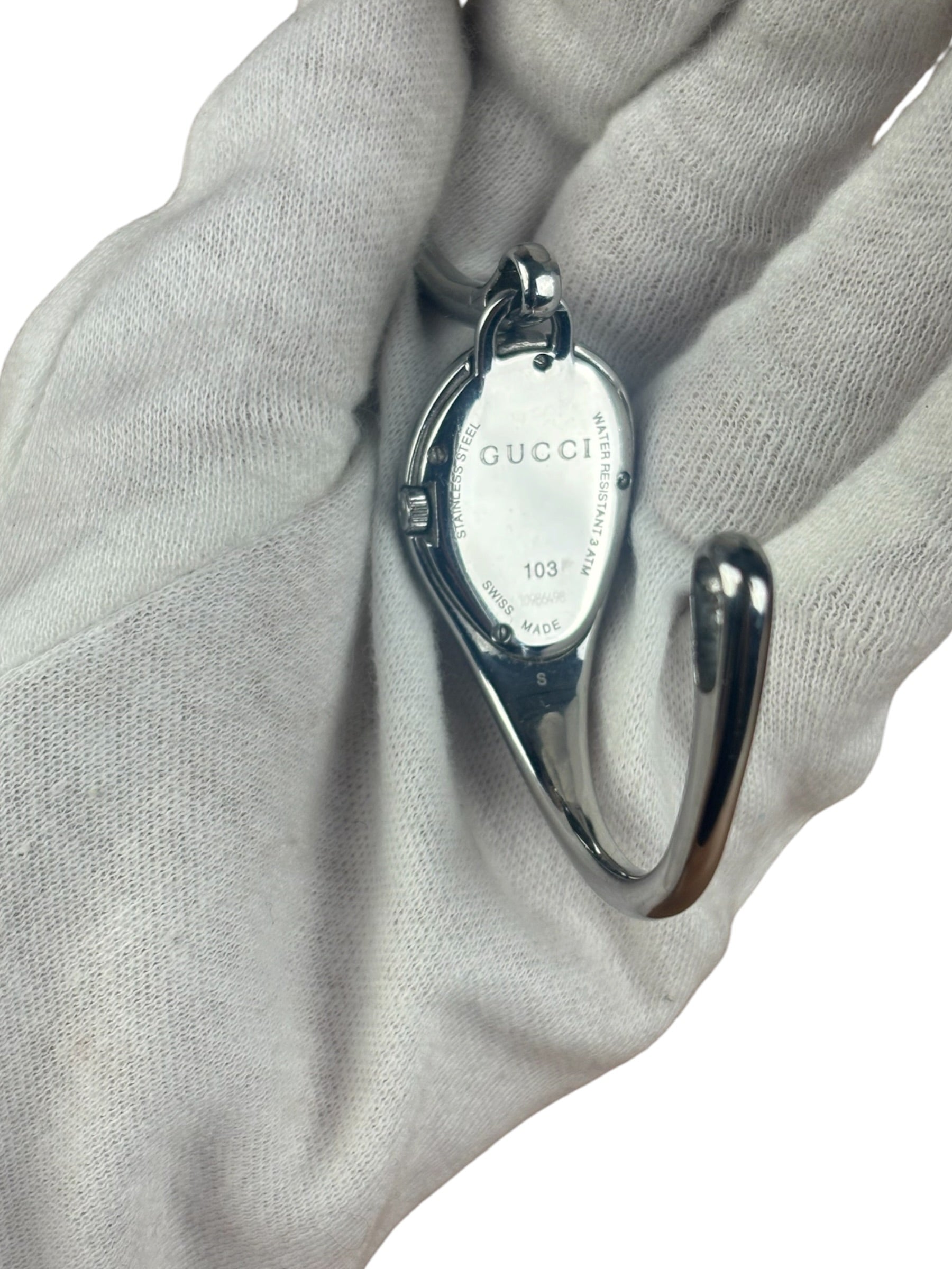 Gucci Silver Steel Horsebit Teardrop Watch