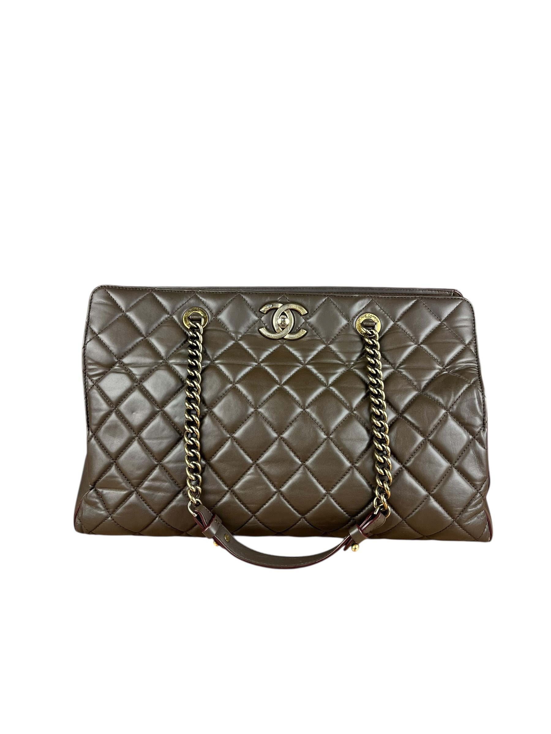 Chanel CC Brown Quilted Leather Perfect Edge Tote 2012