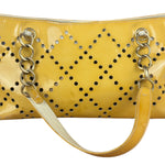Chanel Vintage Yellow Patent Leather Perforated Tote Bag 1987