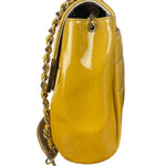 Chanel Yellow Patent Chocolate Bar Quilted CC Shoulder Bag 2002