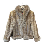 Saga Brown Mink Fur/Fox Fur Trim Coat