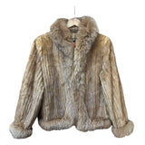 Saga Brown Mink Fur/Fox Fur Trim Coat