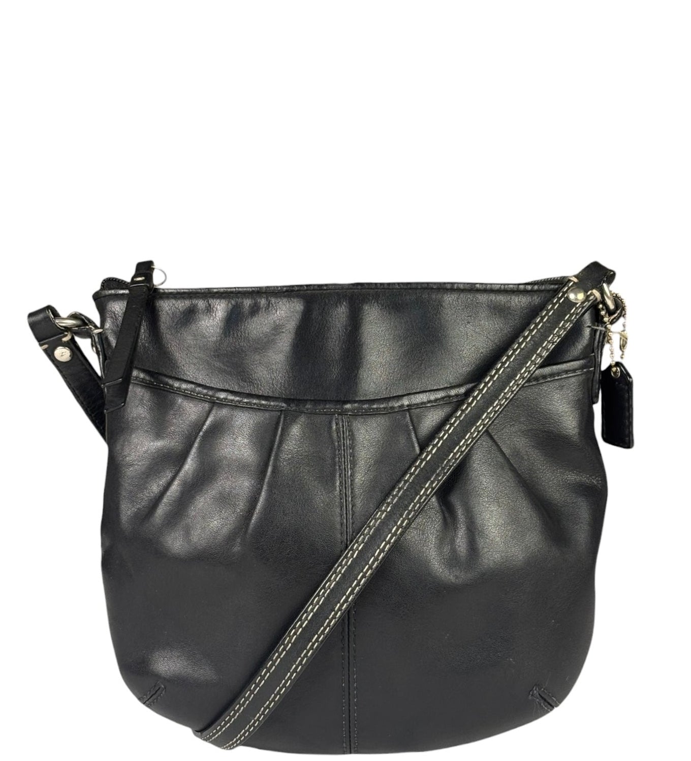 Coach Black Leather Soho Pleated Crossbody Bag