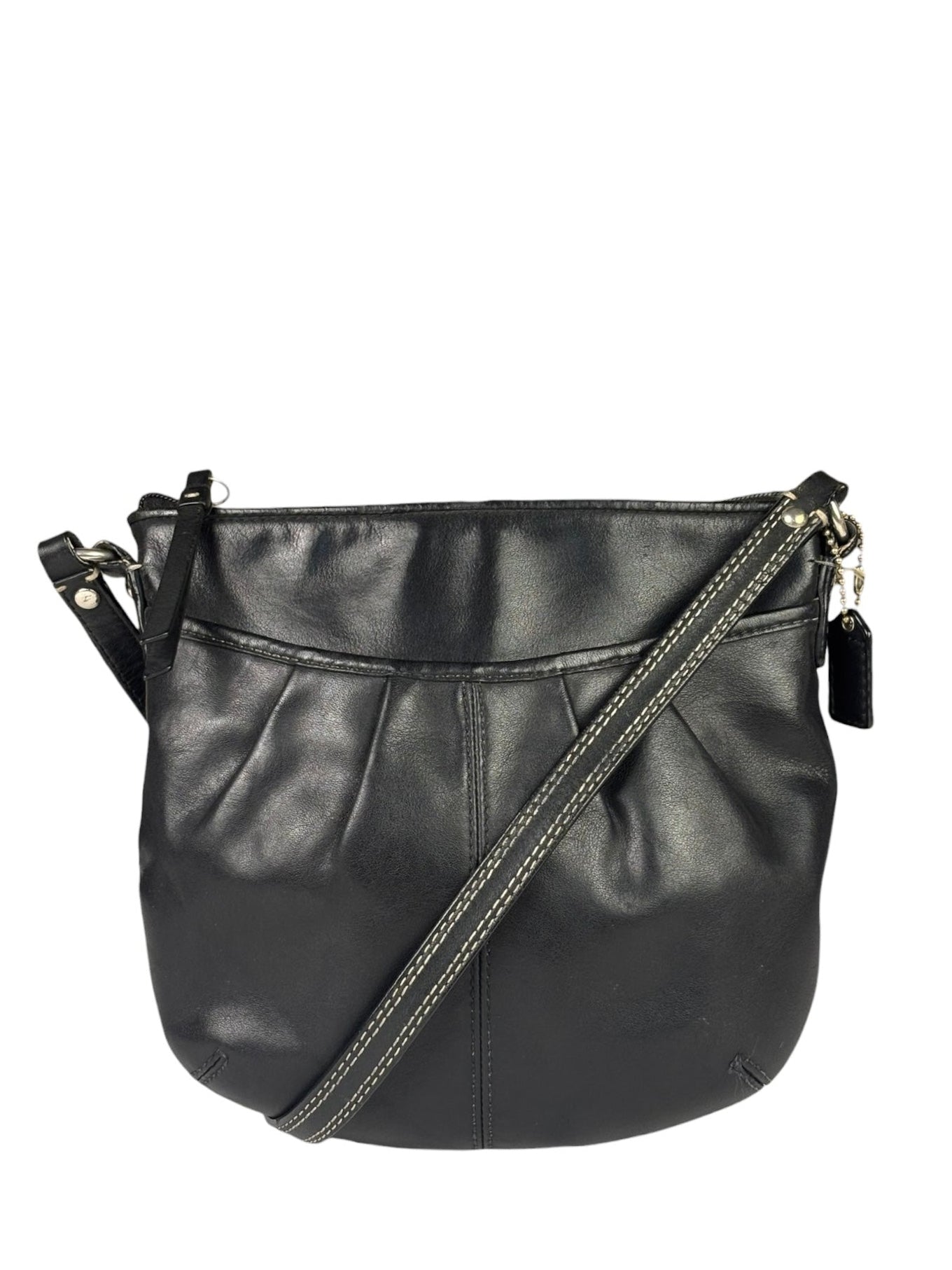 Coach Black Leather Soho Pleated Crossbody Bag