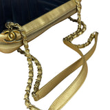 Chanel V Stitch Chevron Leather Black/Gold Chain Shoulder Bag 2014