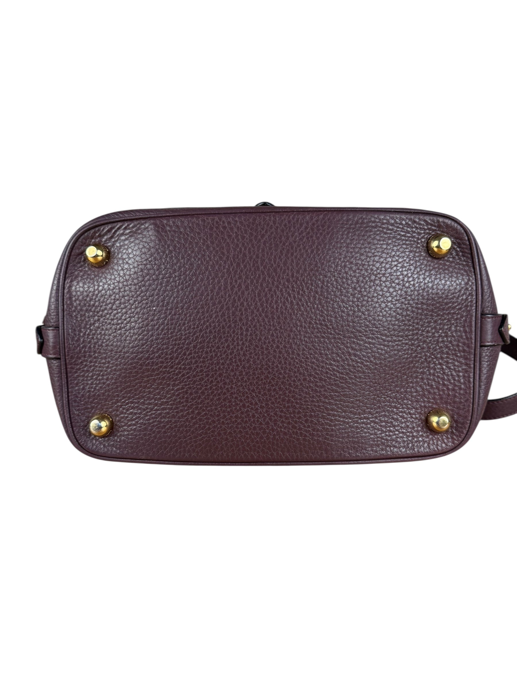 Loewe Purple Leather Ostrich Front 2Way Handbag