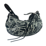 Balenciaga Black/White Leather Le Cagole Graffiti Shoulder Bag
