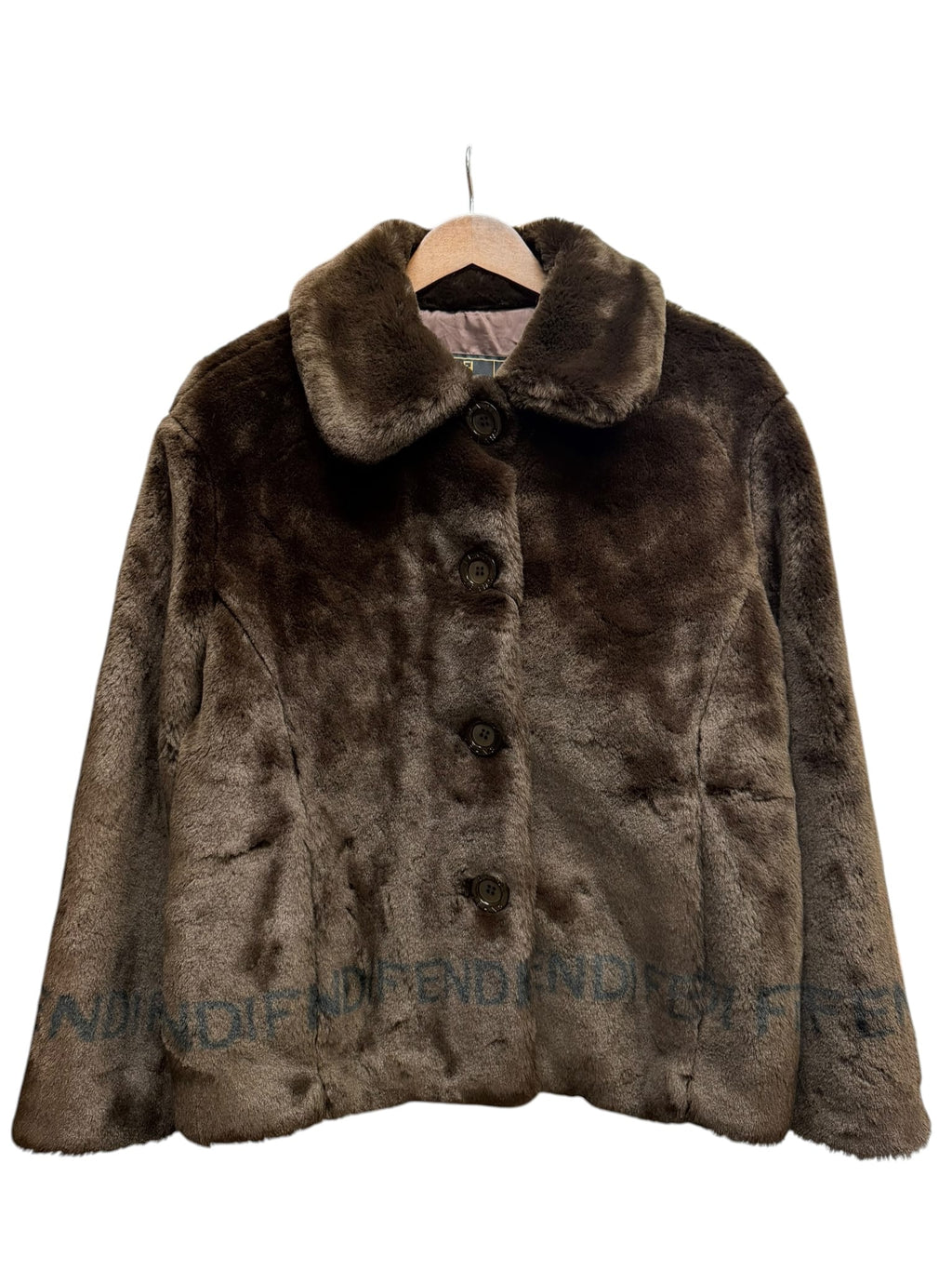 Vintage Fendi Brown Faux-Fur Coat
