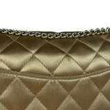 Chanel CC Limited Edition Gold Satin Quilted Flap Bag 2008