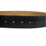 Gucci Black GG Imprime Canvas Interlocking GG Belt