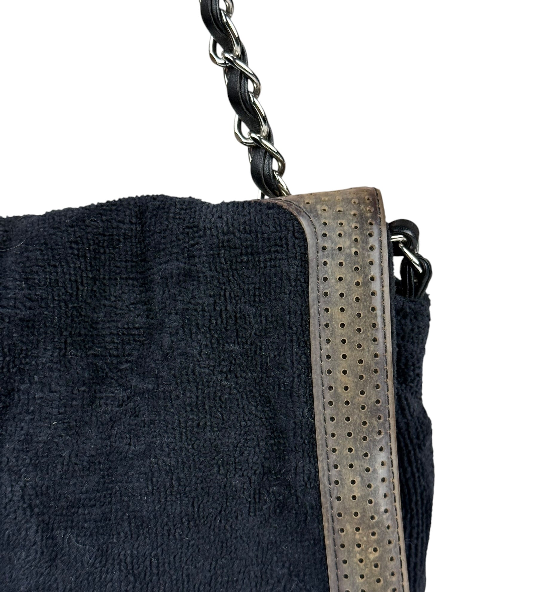 Chanel Sport Line Terrycloth Black Flap Bag 2008