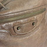 Balenciaga Brown Lambskin Day Moto Hobo Bag