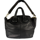 Givenchy Vintage Black Leather Nightinagale Braided Handles Hobo Bag