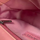 Chanel Pink Chevron Lambskin Flap Bag 2015