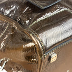 Loewe Vintage Brown Patent Leather Amazona Handbag