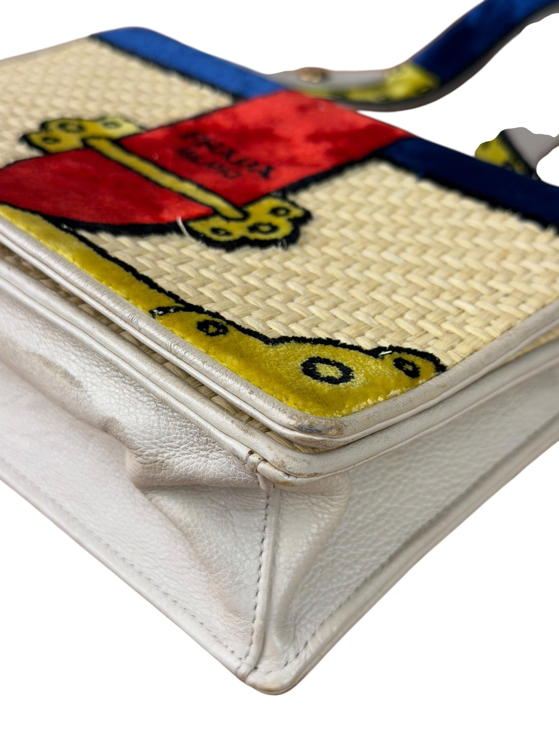 Prada Multicolor Velvet/Leather Trim Trompe L'oeil Cahier Crossbody Bag