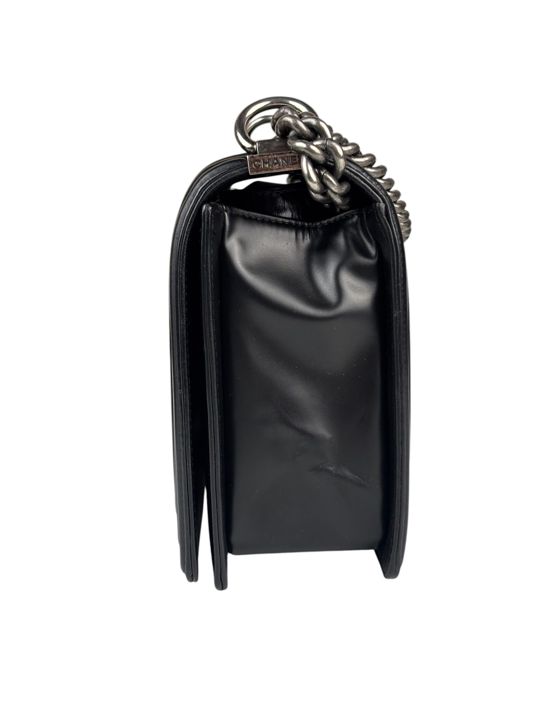 Chanel Black Calfskin Boy Flap Bag 2015