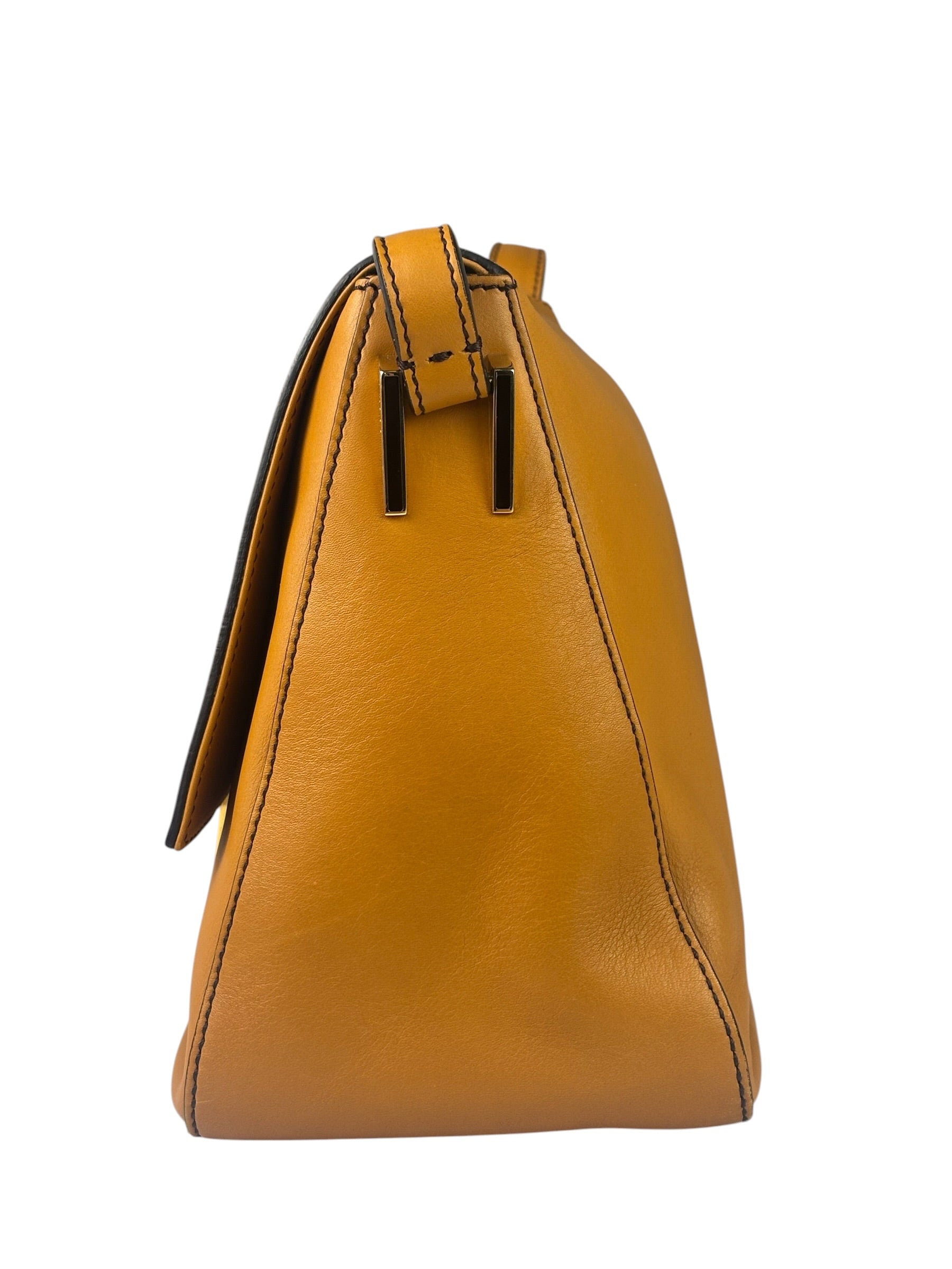 Fendi Brown Leather Mamma Foreever Flap Baguette