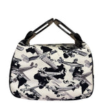 Chanel White/Black Patent Leather Trim Airplane CC Handle Bag 2005