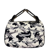 Chanel White/Black Patent Leather Trim Airplane CC Handle Bag 2005