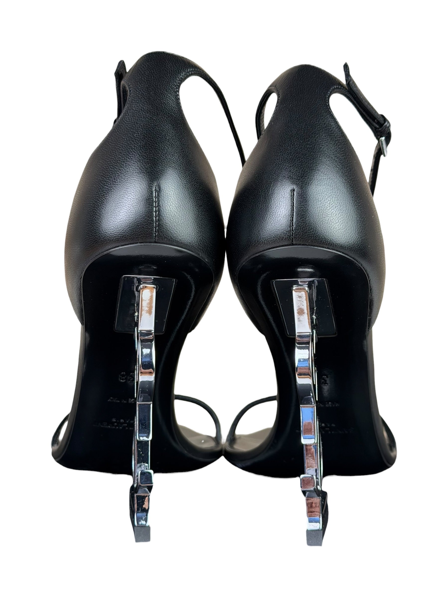 YSL Black Opyum YSL Logo Heels