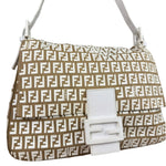 Fendi Vintage Beige Canvas Rubber FF Print Mamma Baguette