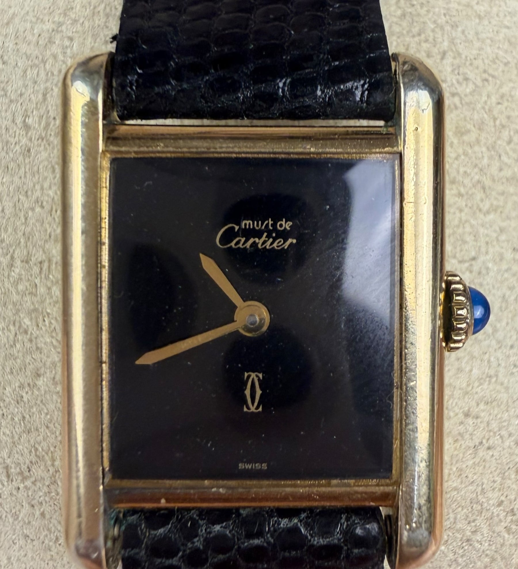 Cartier Tank Black Dial Manual Wind