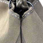 Bottega Venta Vintage Olive/Brown Canvas Large Shopper Shoulder Bag