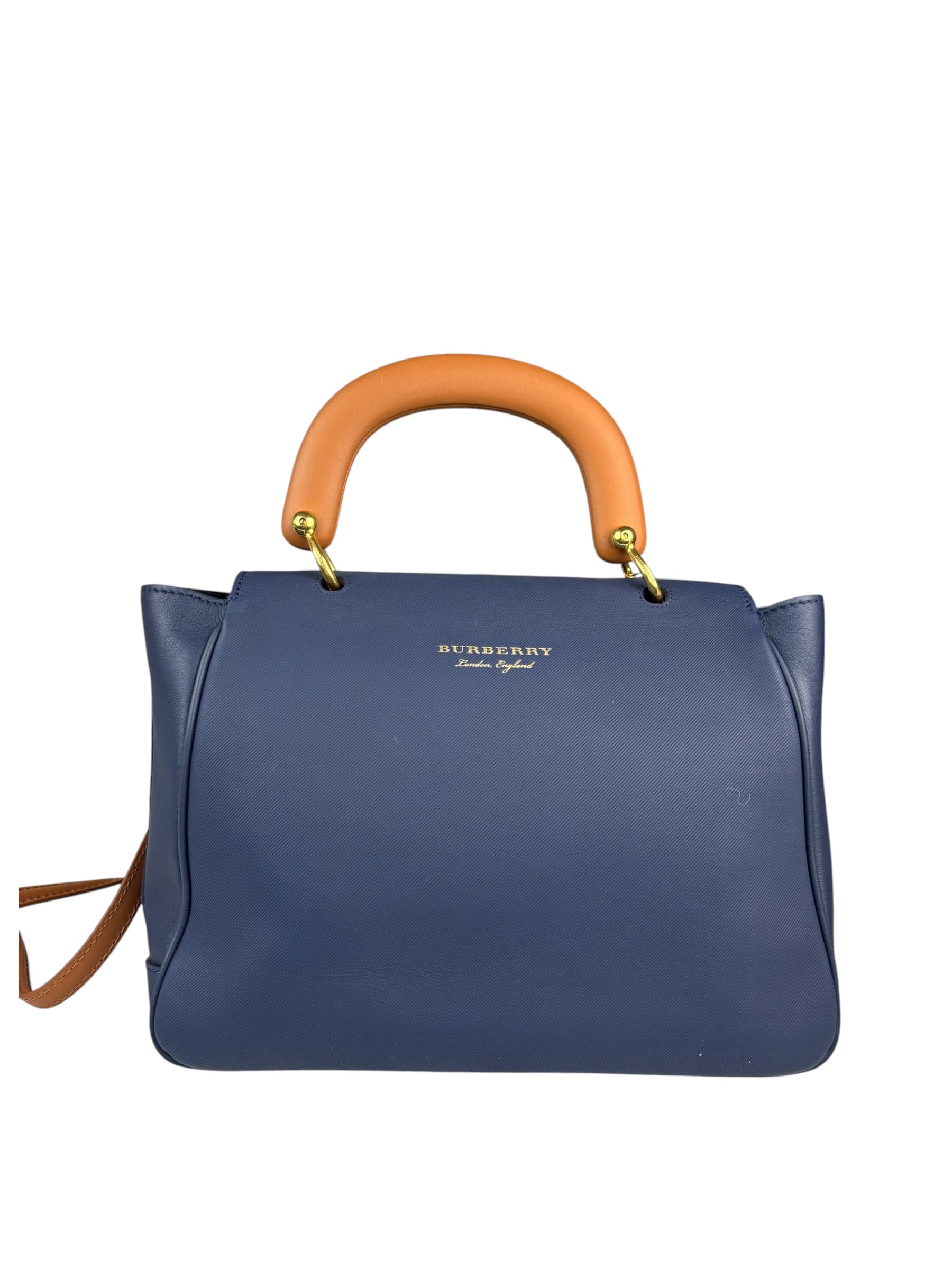 Burberry Navy Blue/Brown Dk88 Medium Two-Way Bag