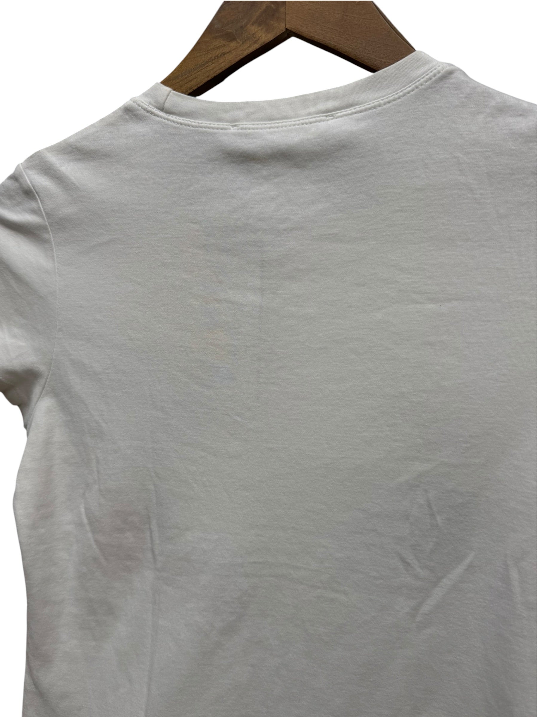 Christian Dior White Floral Embroidered Trotter Logo Short Sleeve T-Shirt
