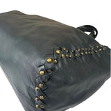 Bottega Veneta Dark Grey Leather Studded Shoulder Bag