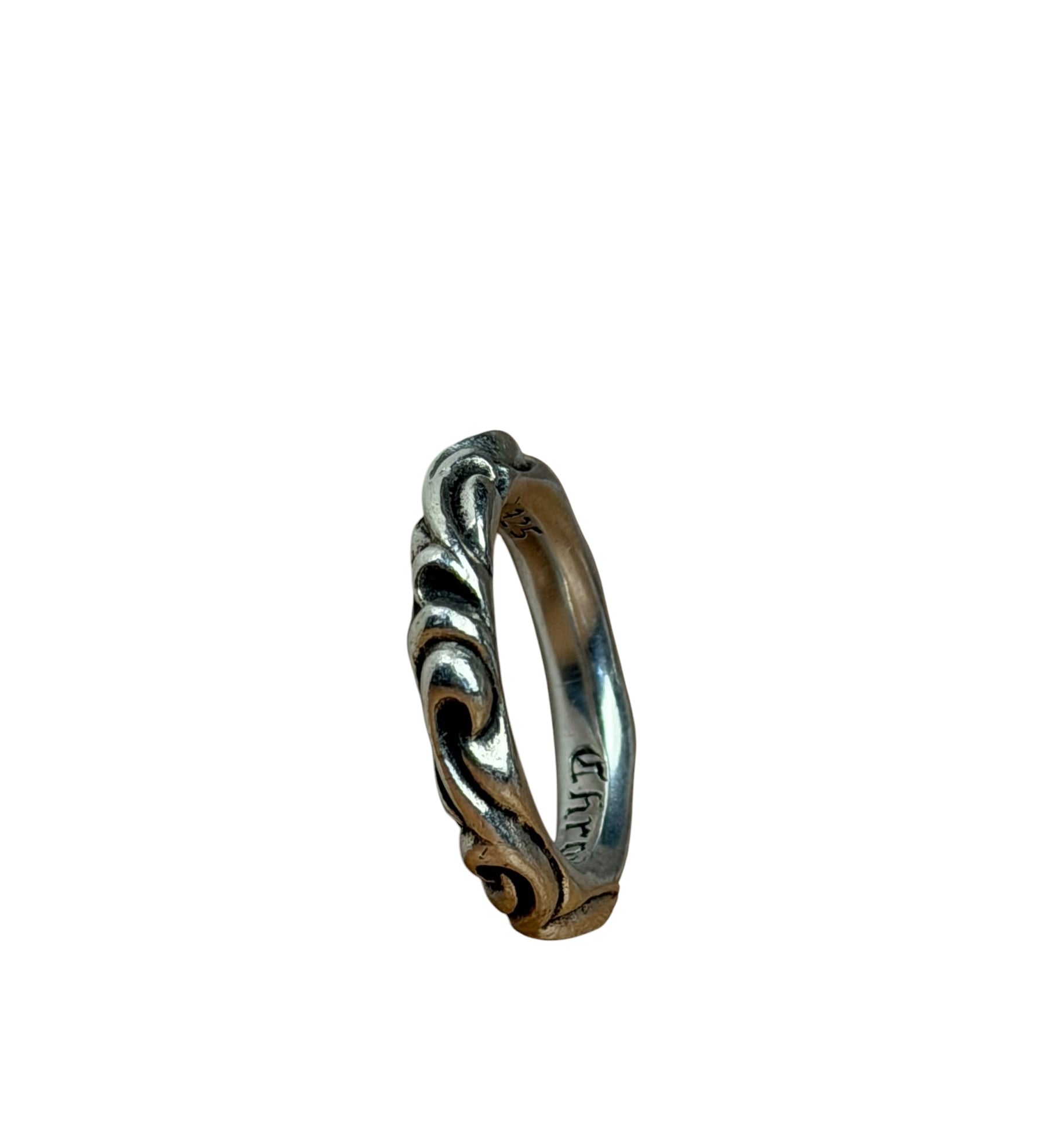 Chrome Hearts 925 Silver Scroll Bag Ring