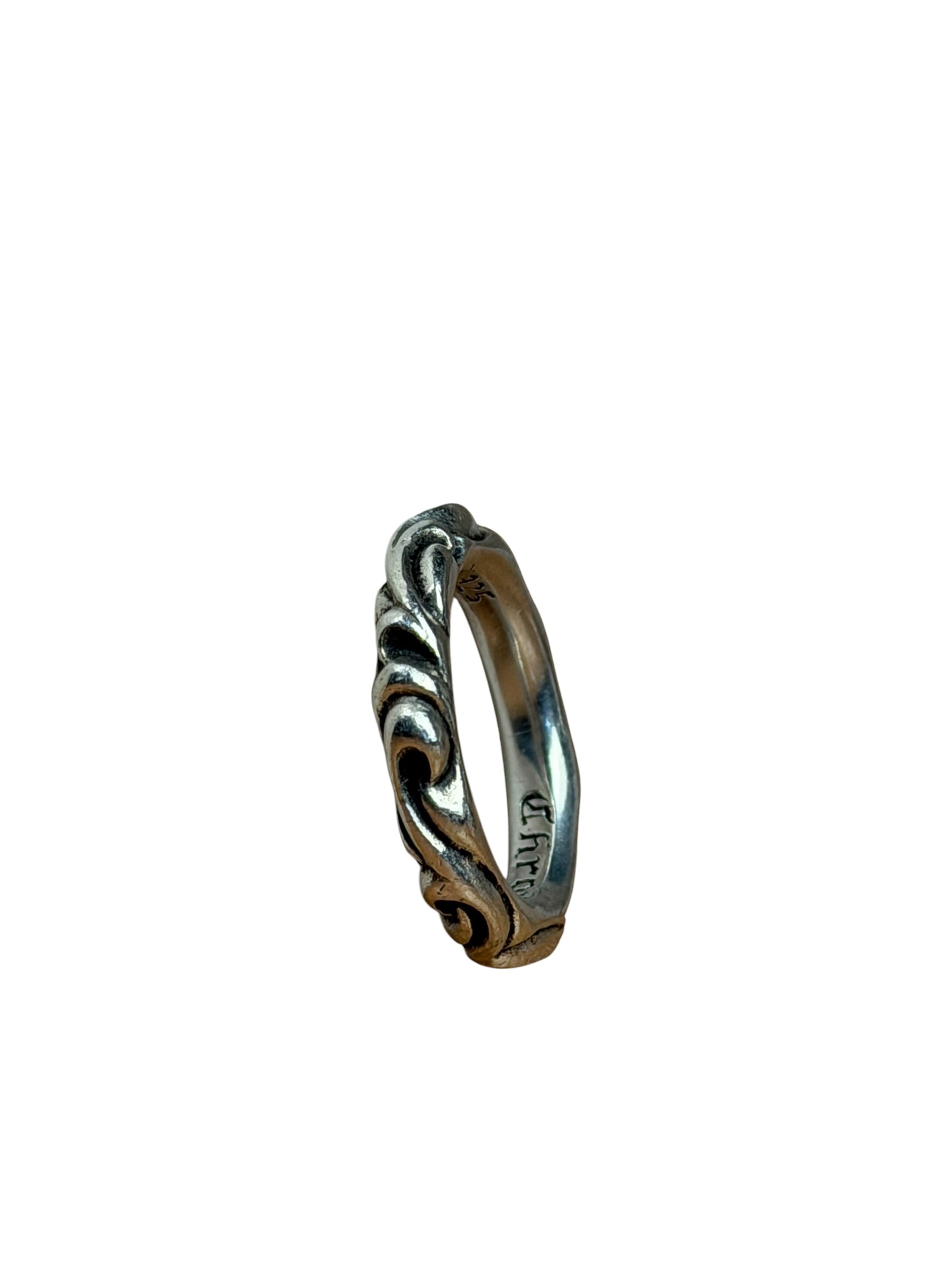Chrome Hearts 925 Silver Scroll Bag Ring
