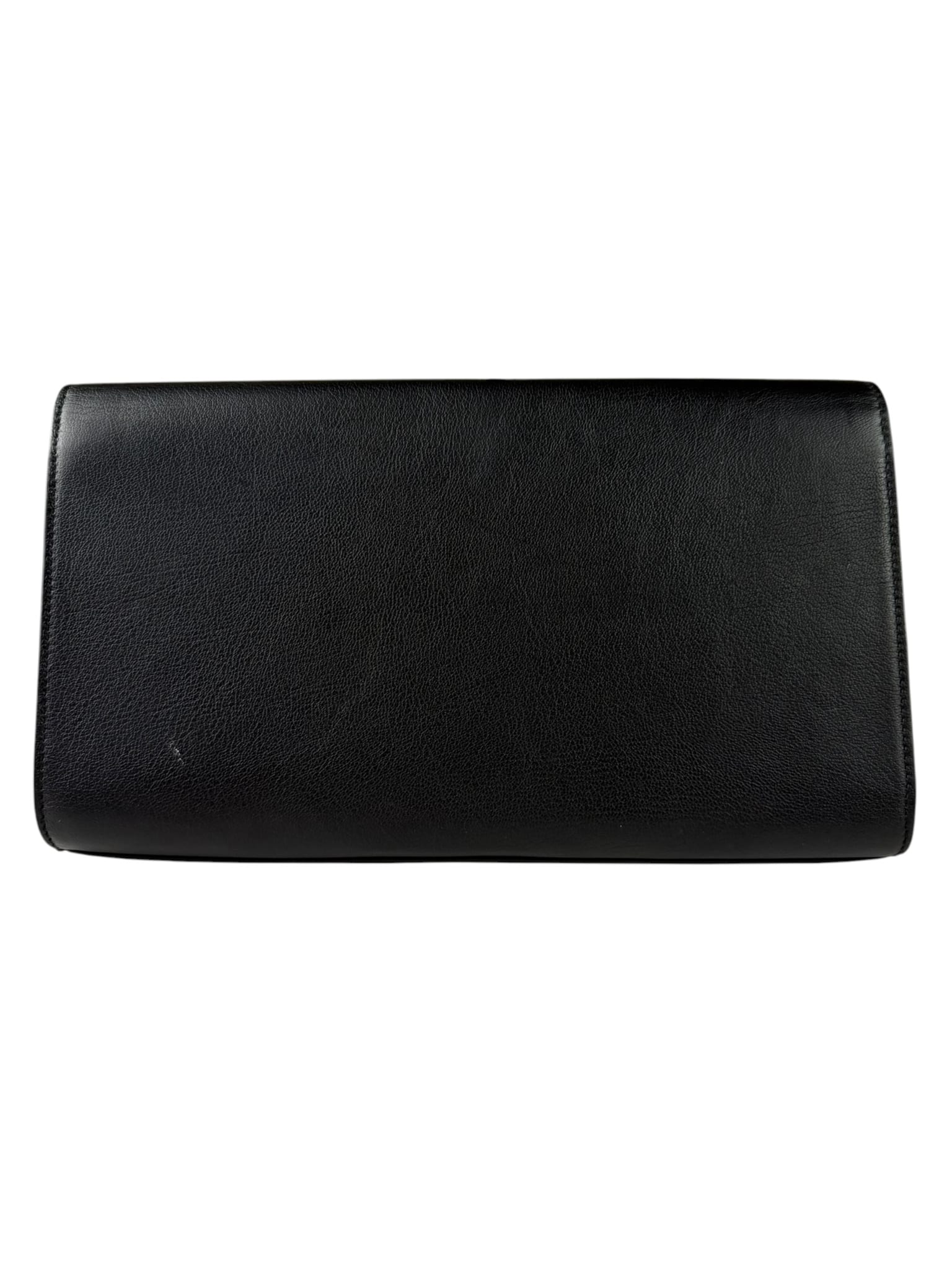 Yves Saint Laurent Black Leather Flap Clutch