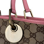 Gucci GG Pink Leather Canvas Eclipse Tote Bag