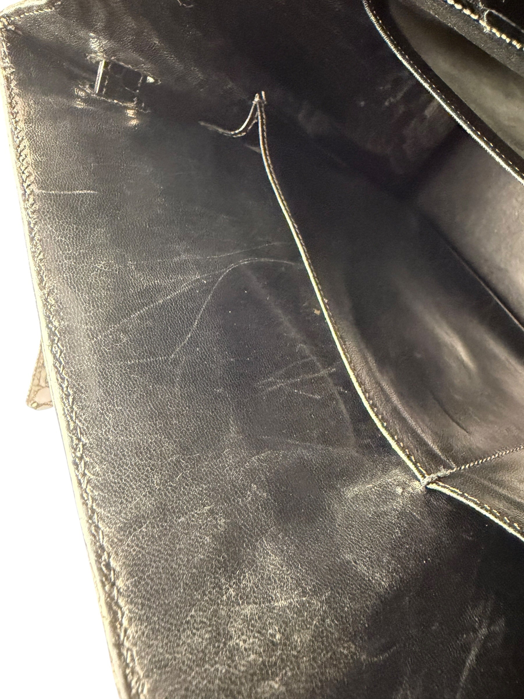 Hermes 1985 Black Crocodile Kelly 35