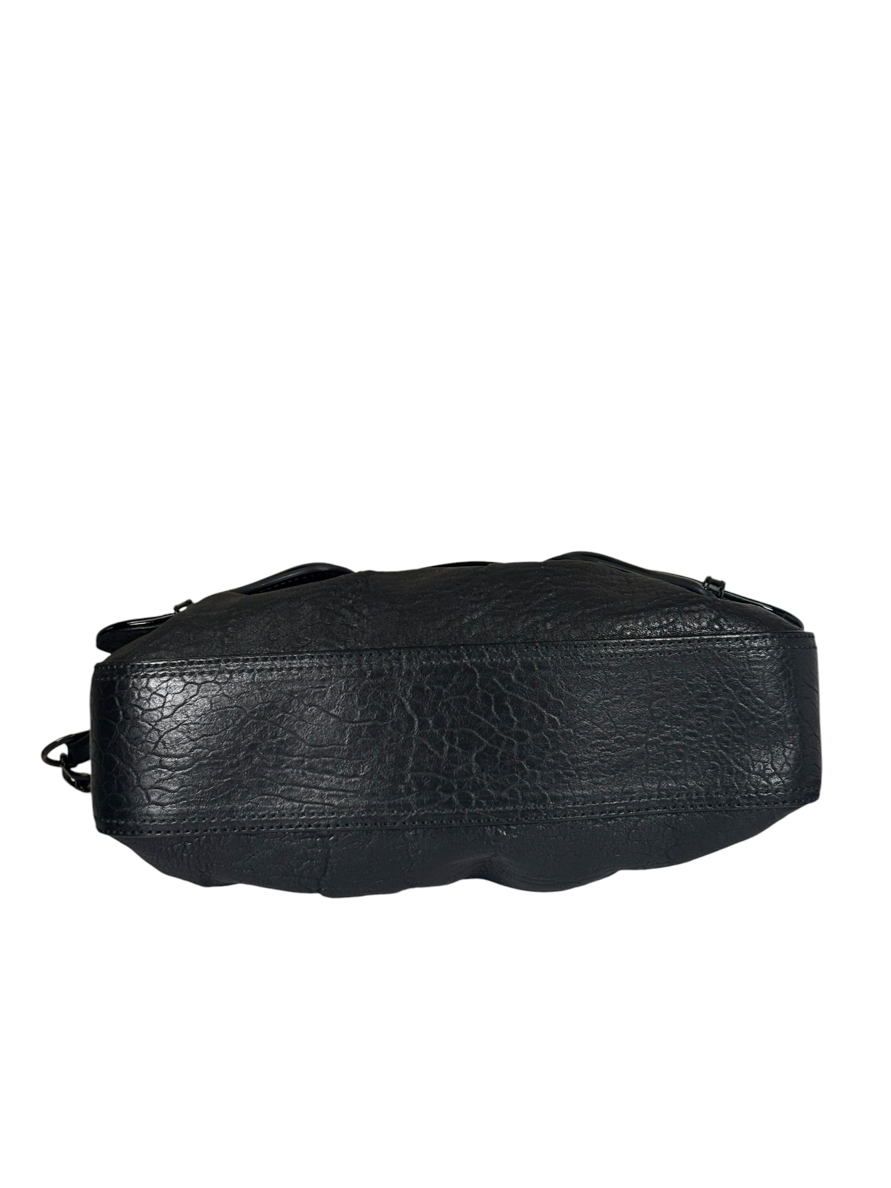 Fendi Black Patent Leather Trim B Bis Shoulder Bag