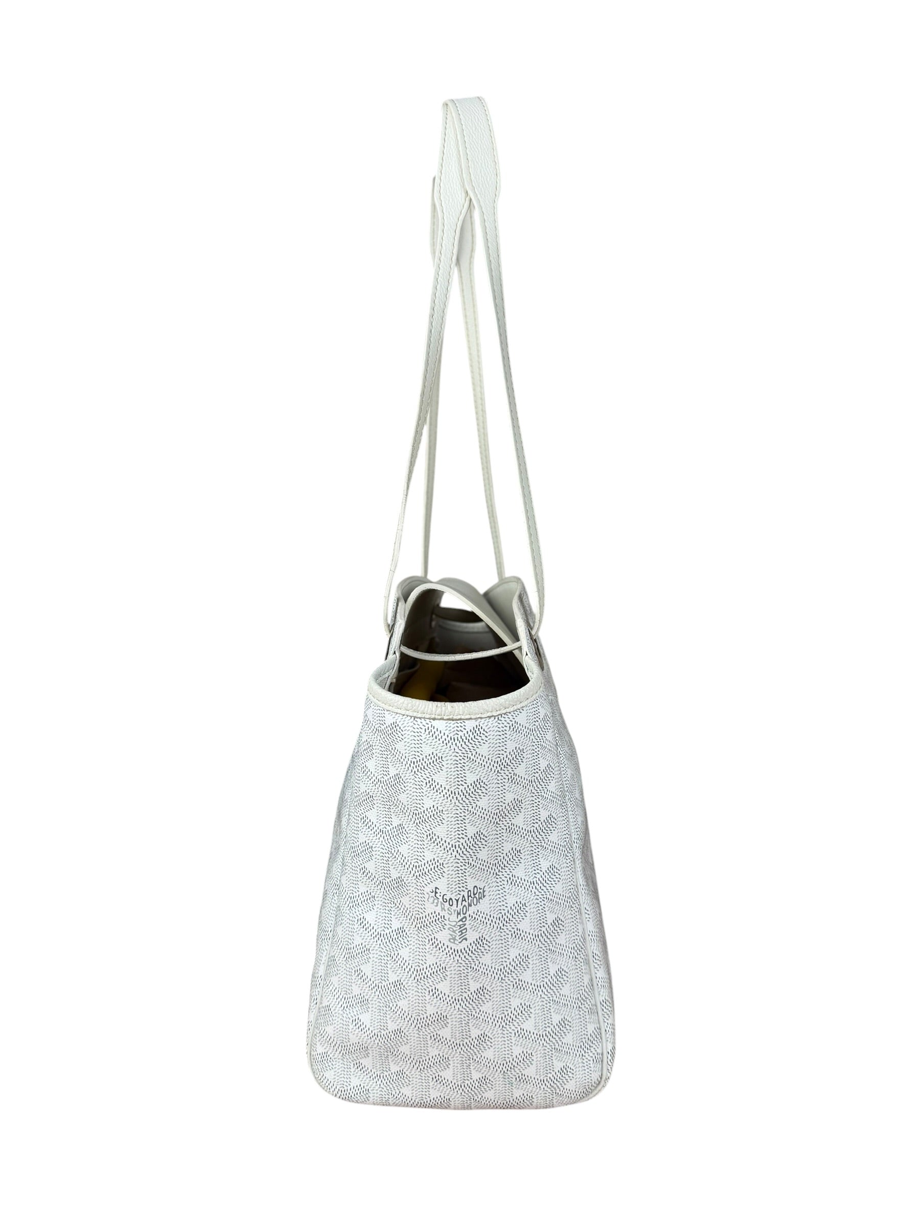 Goyard White Goyardine Sac Rouette PM Shoulder Tote