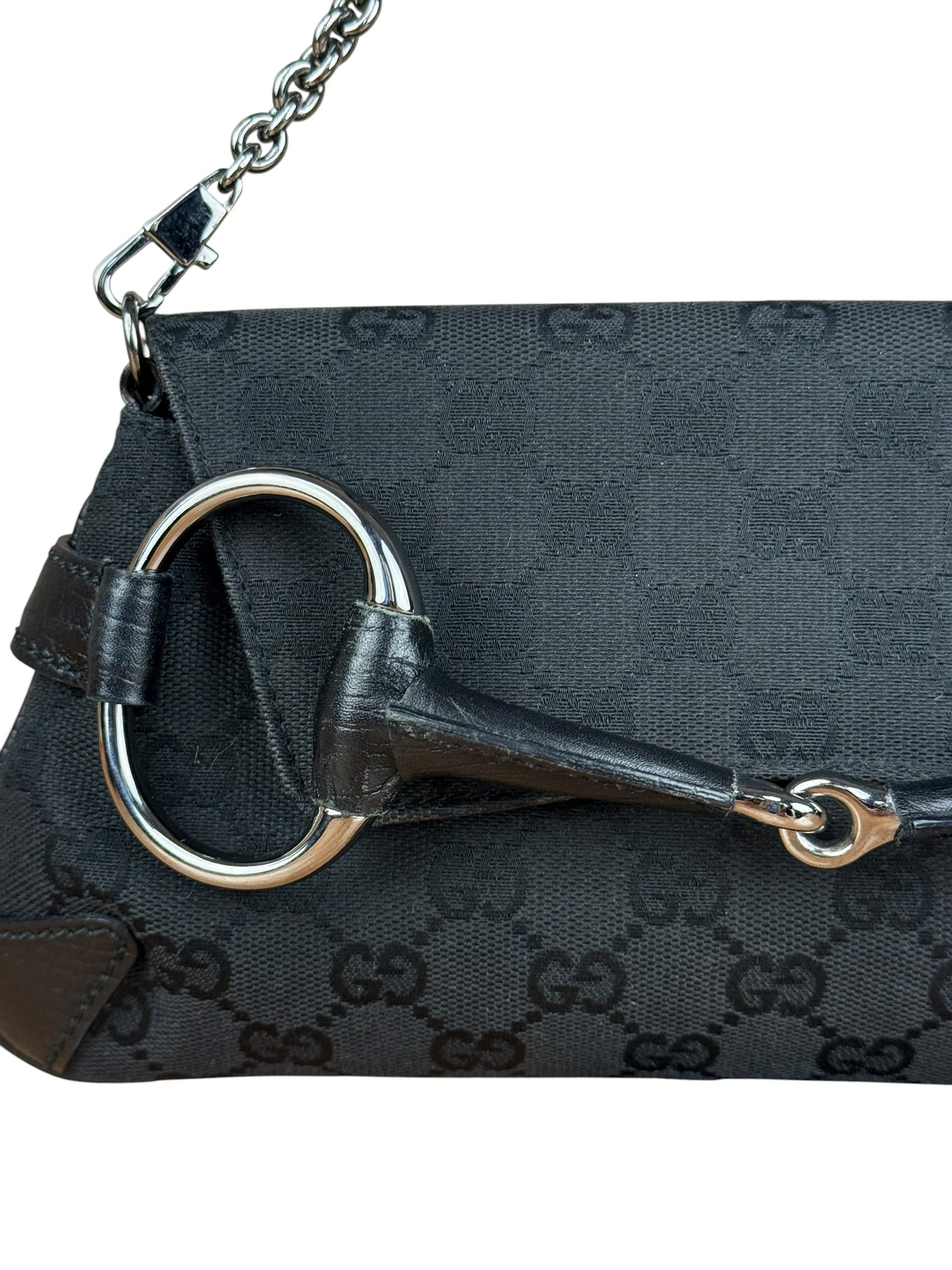 Gucci Black Tom Ford Horsebit Shoulder Bag