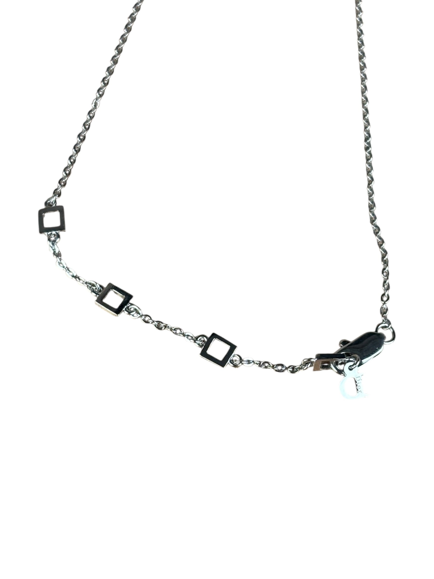 Christian Dior Vintage Silver "I Heart Dior" Necklace