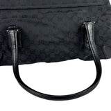 Gucci Black Leather Trim GG Horsebit Shoulder Bag
