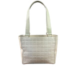 Chanel White Leather Chocolate Bar CC Tote Bag 2002