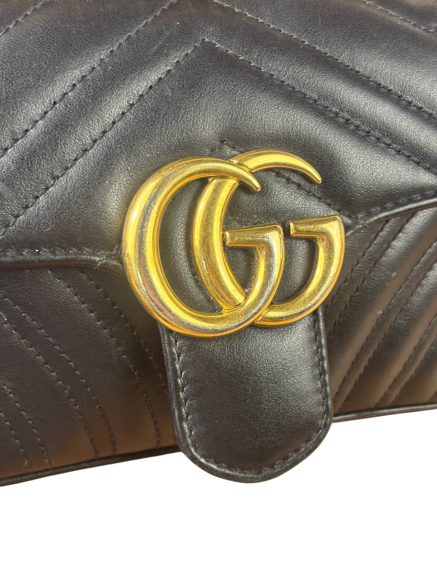 Gucci Black Leather Marmont Shoulder Bag