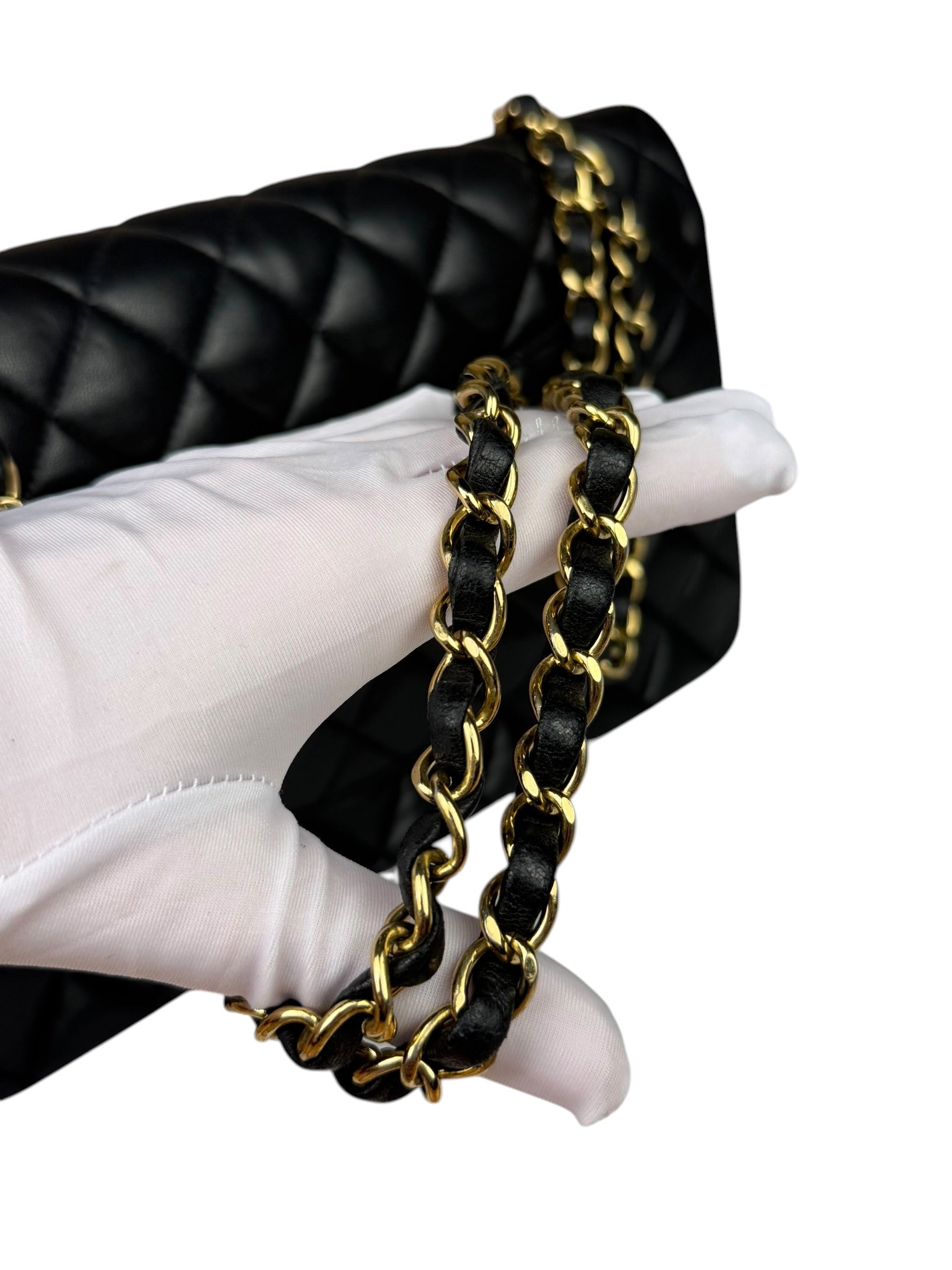 Chanel Black Quilted Leather Classic Medium Double Flap Bag 2014