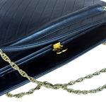 Chanel Vintage Black Chevron Leather Chain Bag