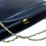 Chanel Vintage Black Chevron Leather Chain Bag