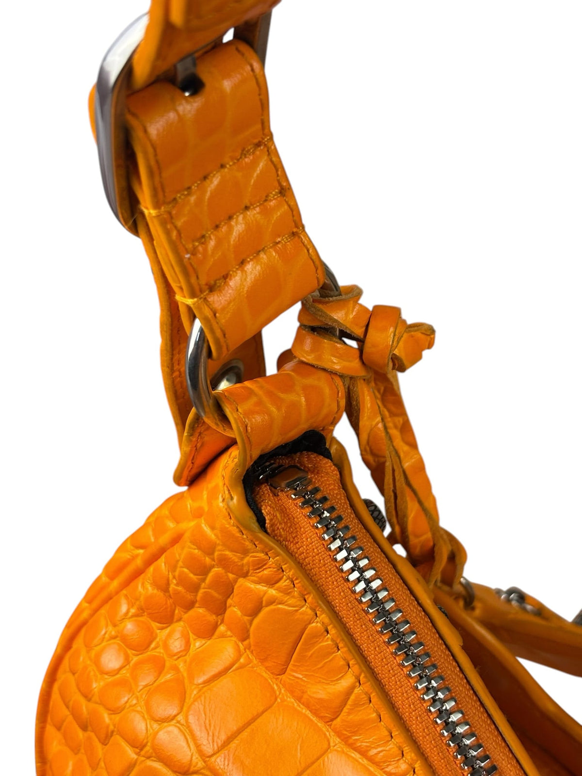 Balenciaga Orange Leather Moto City Bag