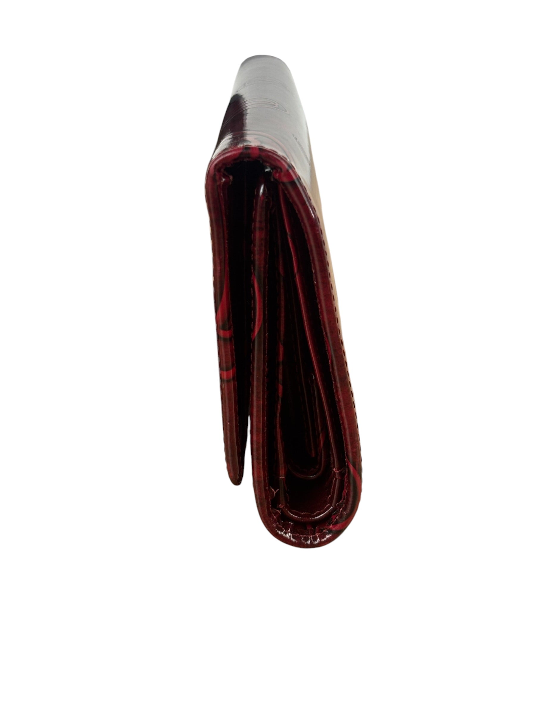 Cartier Red Patent Leather Must De Cartier Tri-Fold Wallet