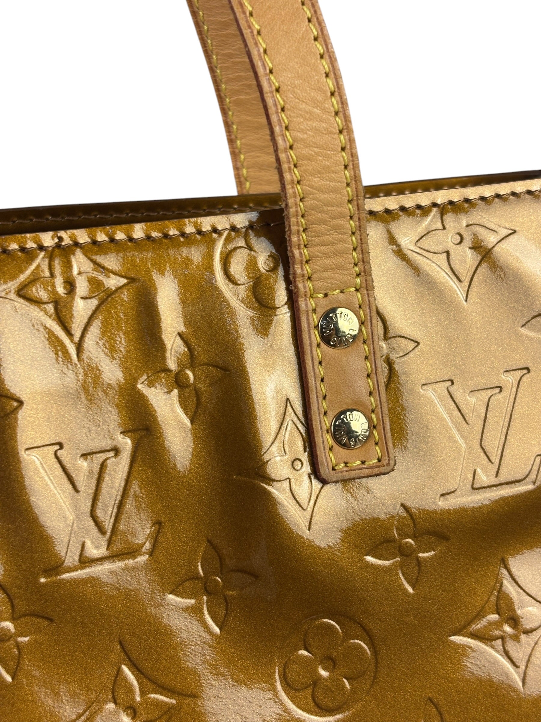 Louis Vuitton Metallic Bronze Vernis Reade MM