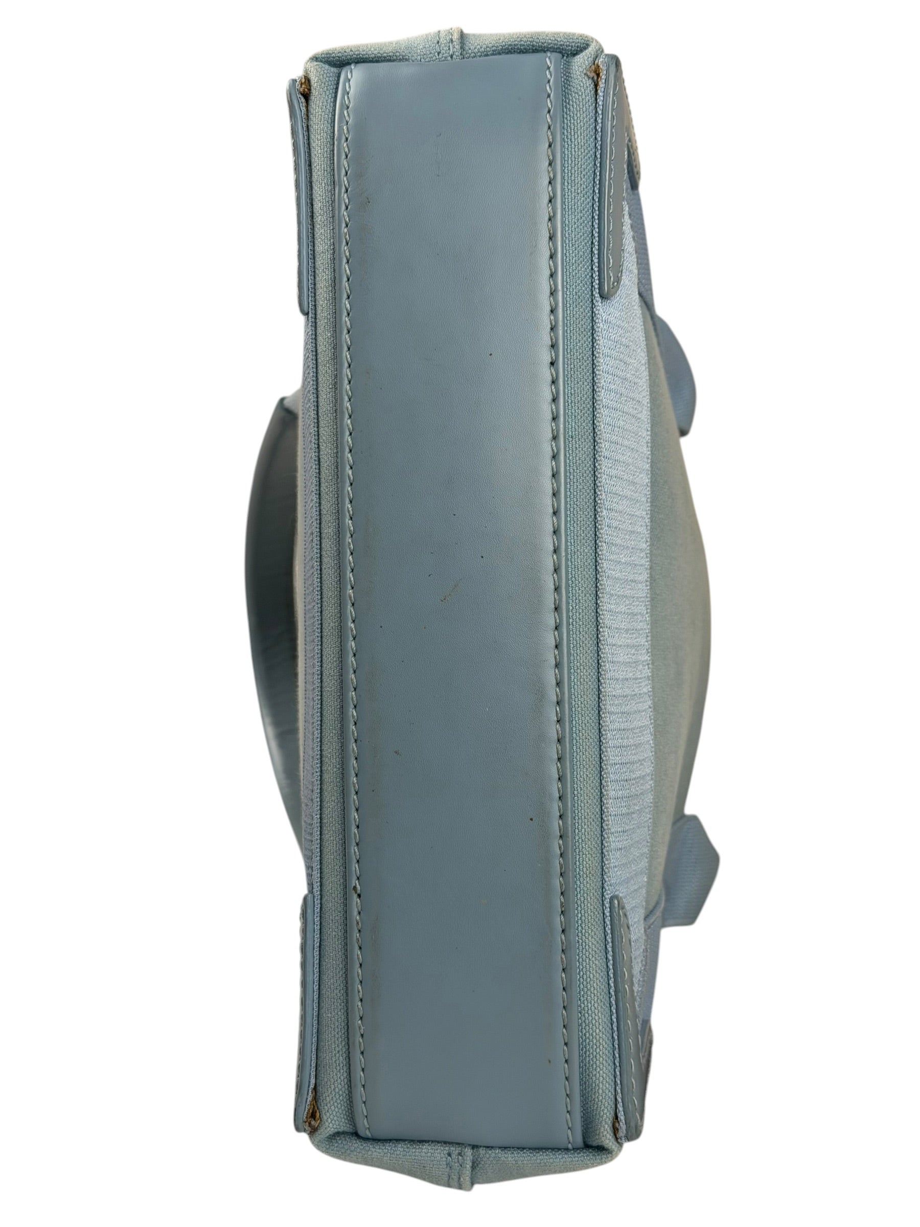 Balenciaga Light Blue Leather Trim Cabas XS Tote Bag